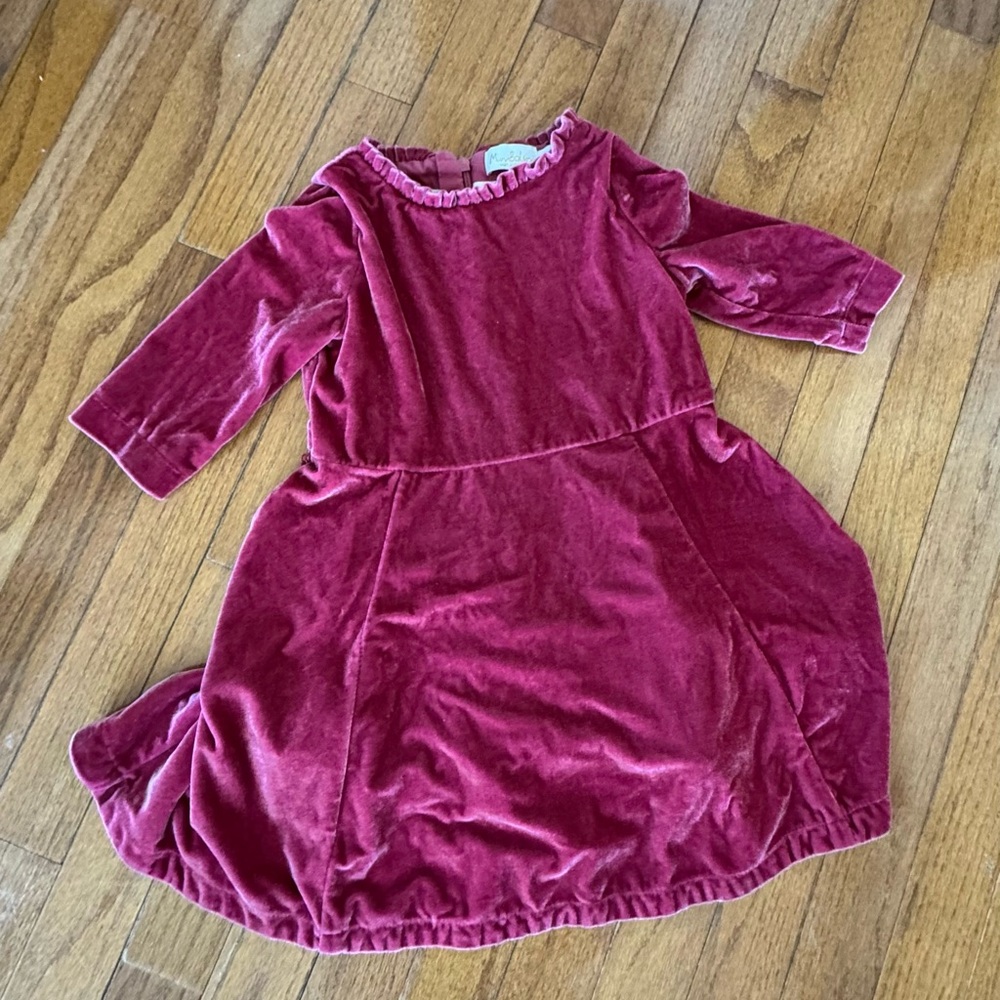 Mini Boden Velvet Maroon Kids Dress